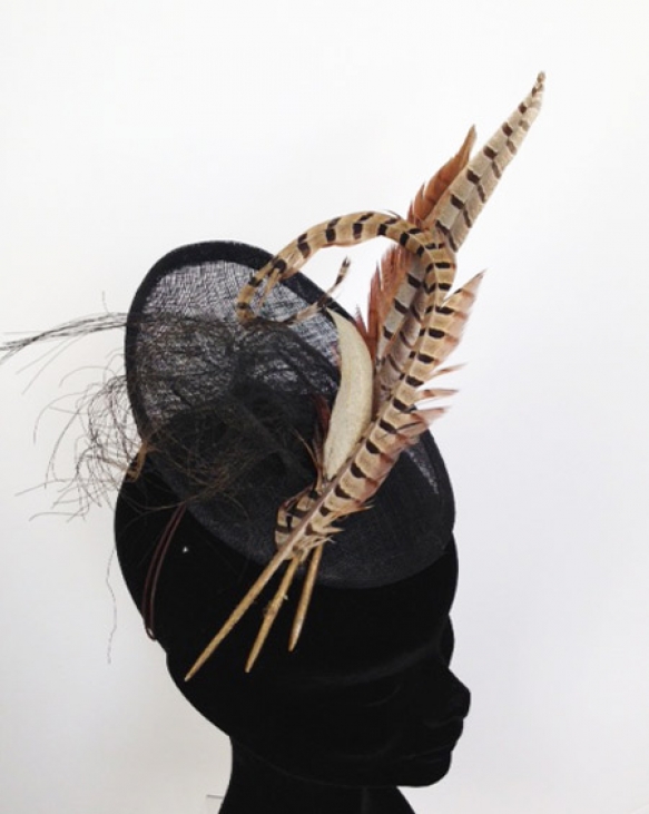 Black Feather Occasion Hat