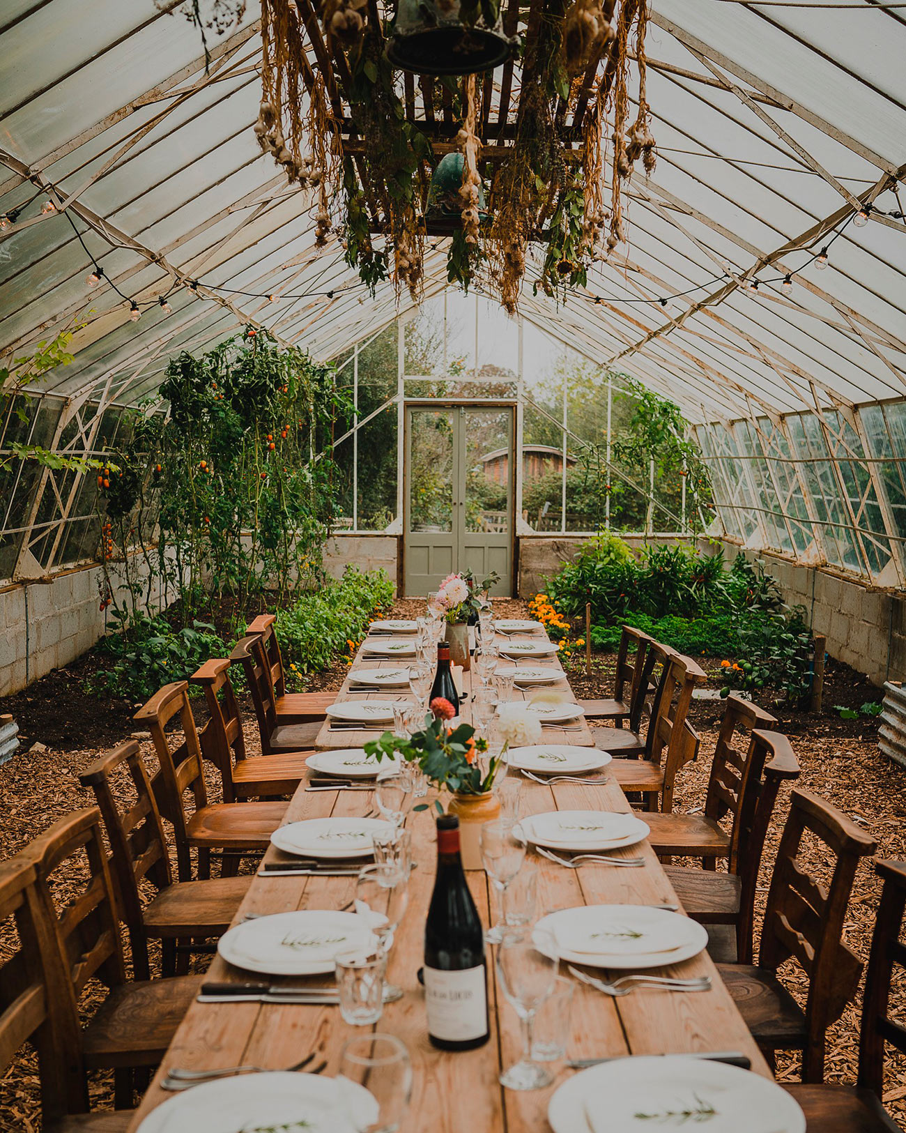 Elopement Cornwall Nancarrow Dinner Setting