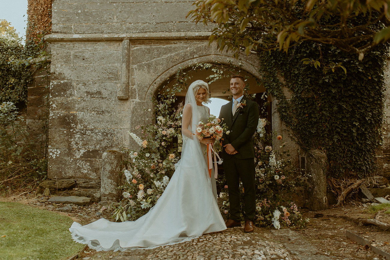 Kat Josh Real Wedding Devon Flowers Bride Groom10