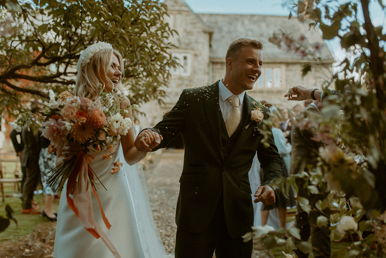 Kat Josh Real Wedding Devon Flowers Bride Groom11