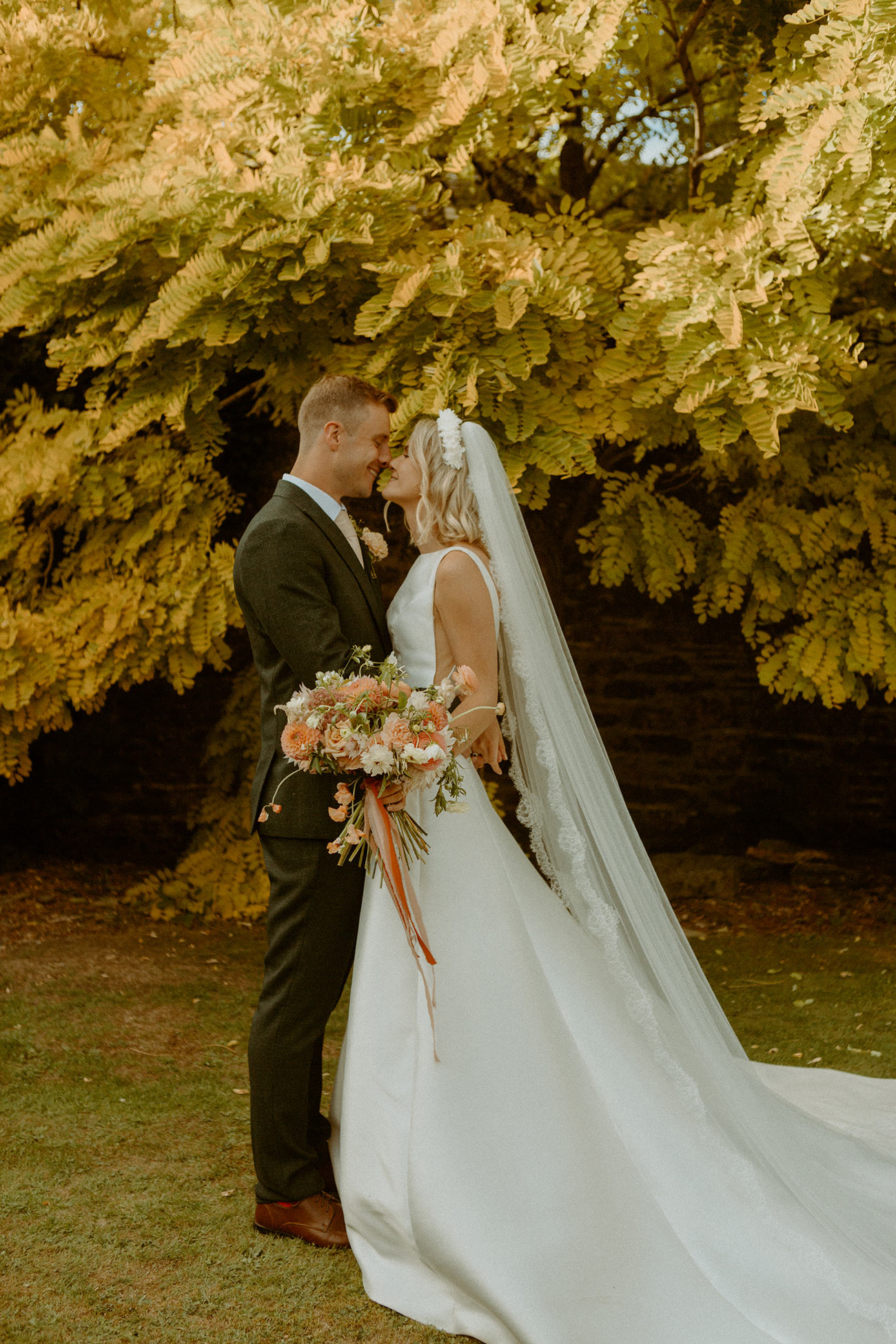 Kat Josh Real Wedding Devon Flowers Bride Groom14