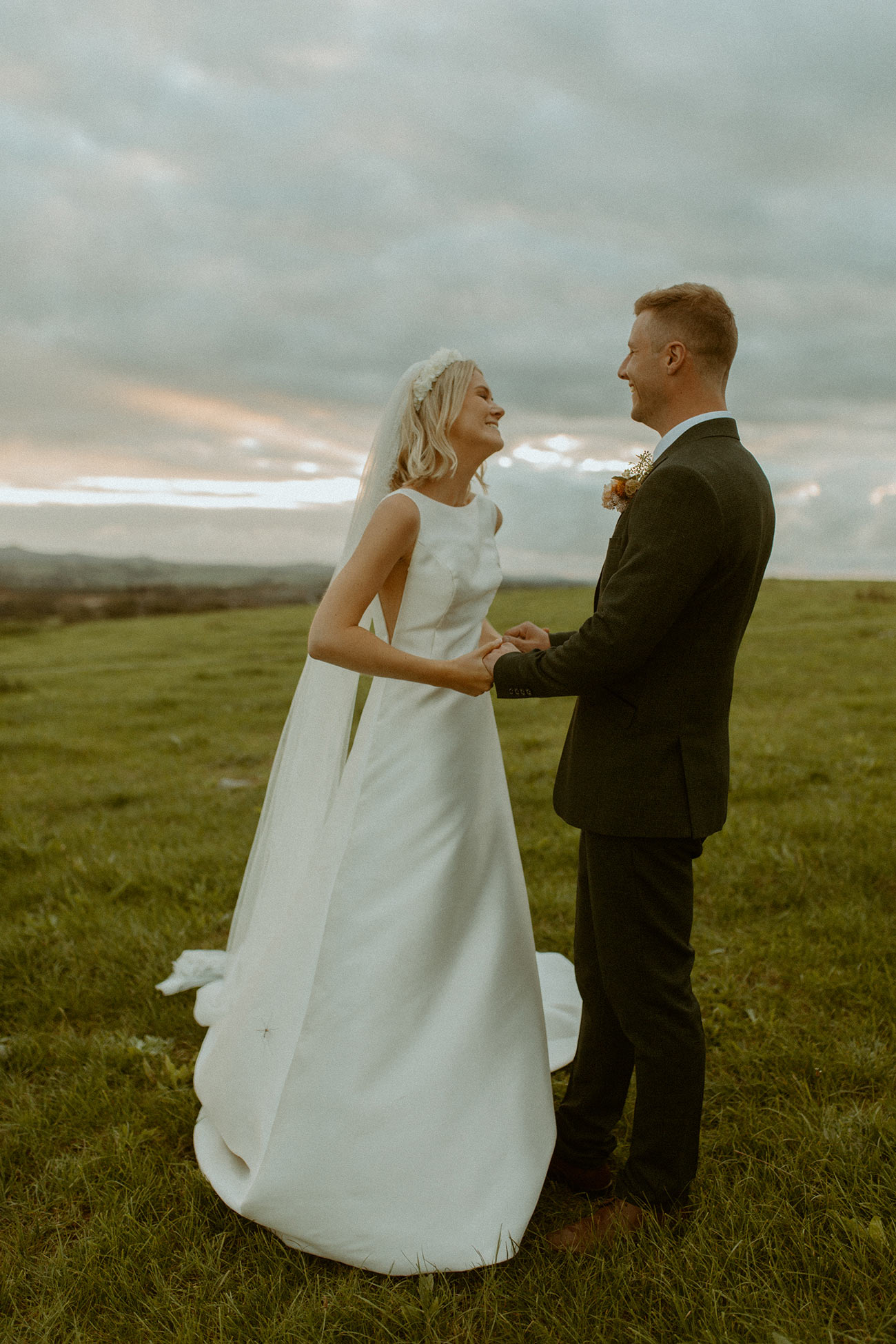 Kat Josh Real Wedding Devon Flowers Bride Groom17