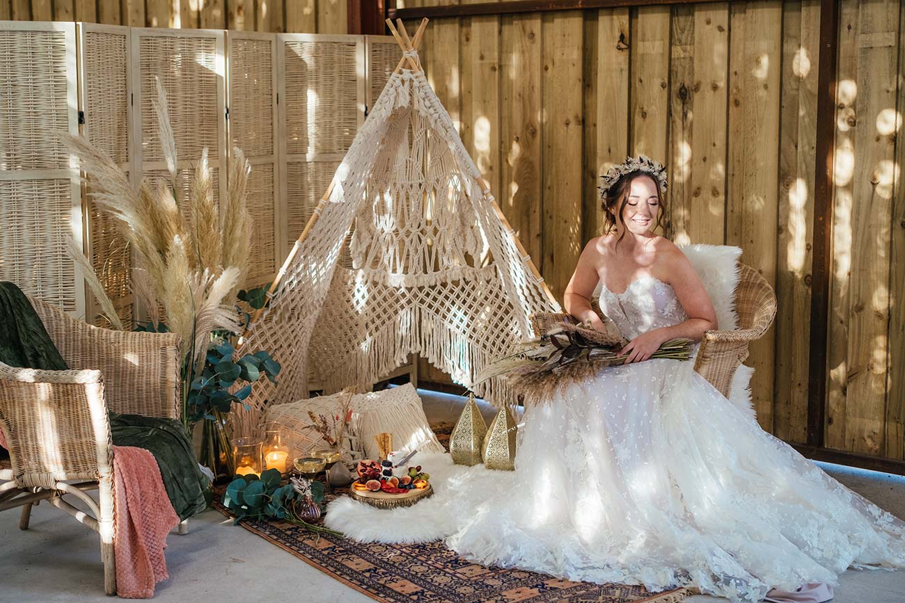 Macrame Shoot Boho Wedding Wed Bride Groom2