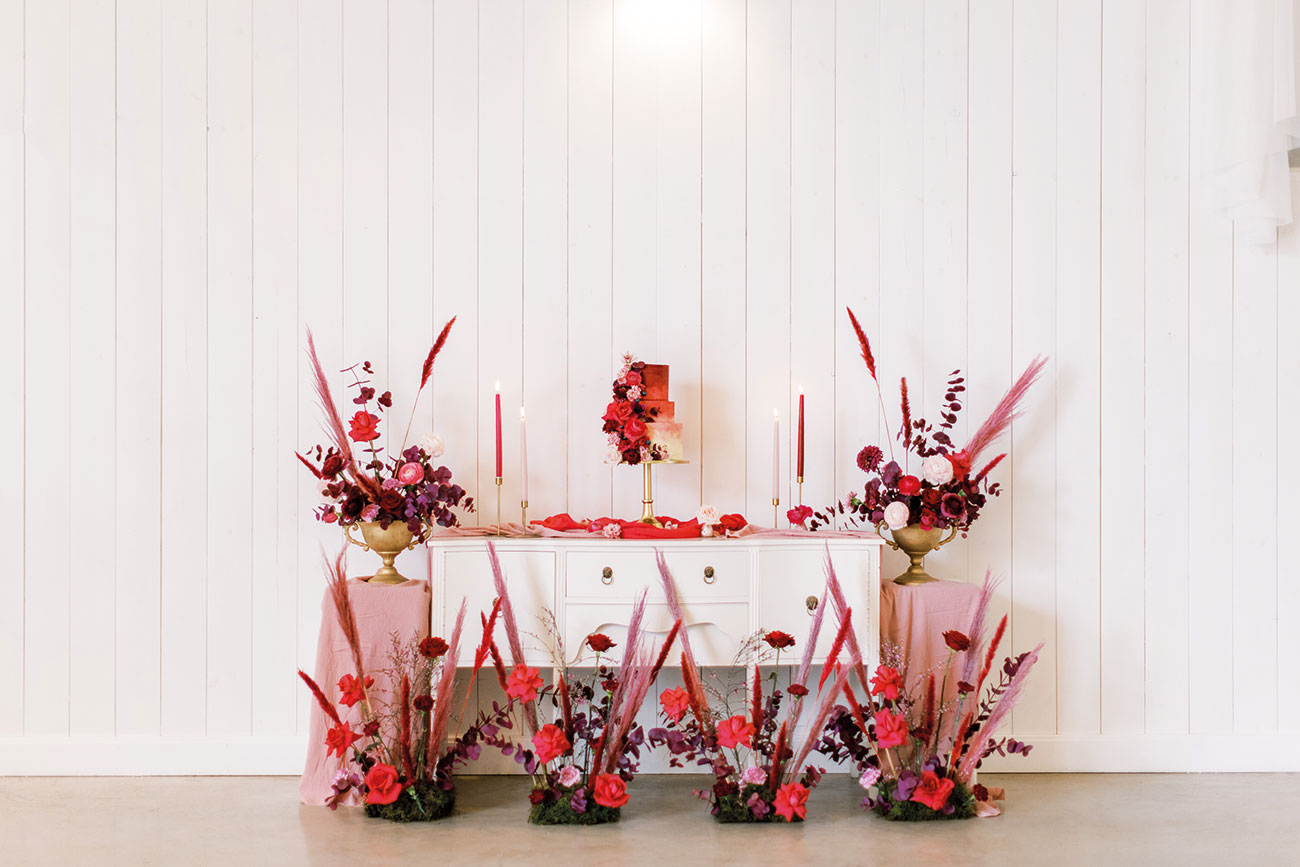 Magenta Styled Shoot Pink Wedding Styled Shoot Devon6