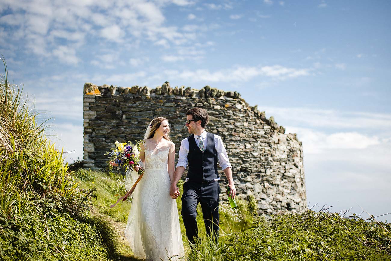 Real Wedding Beacon Crag Cornwall Wed Bride Groom1