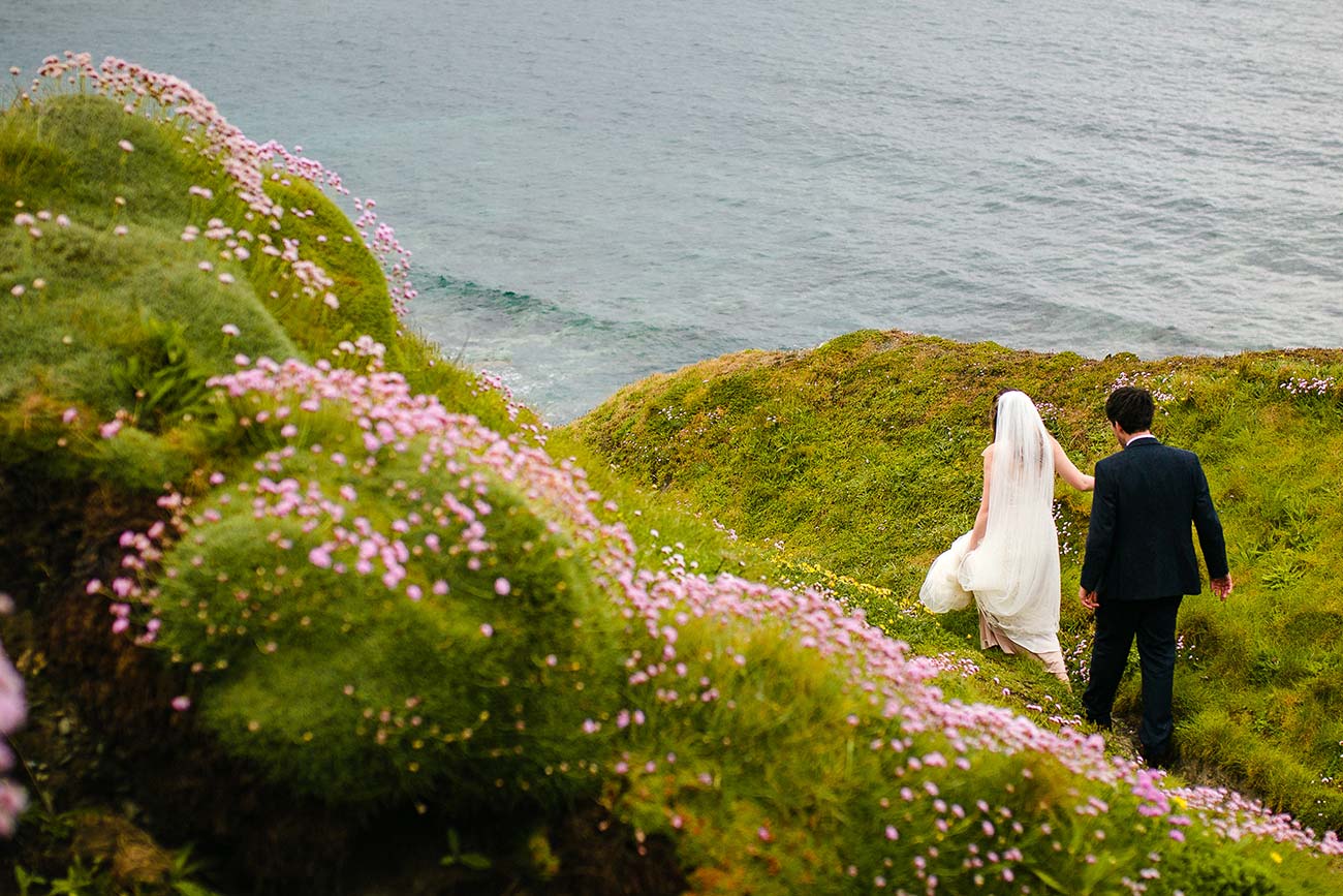 Real Wedding Beacon Crag Cornwall Wed Bride Groom11