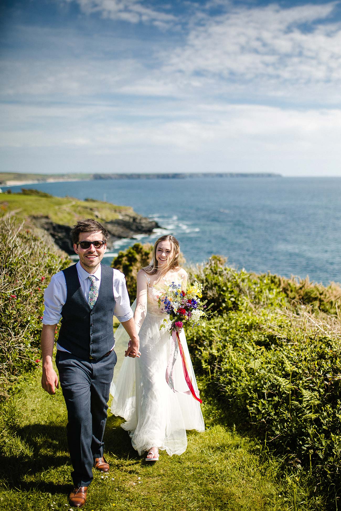 Real Wedding Beacon Crag Cornwall Wed Bride Groom12