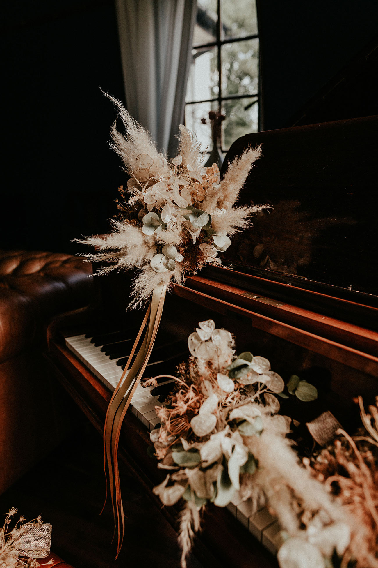 Real Wedding Cornish Camels Reception Flowers Piano