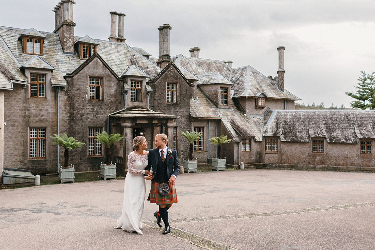 Real Wedding Hotel Endsleigh Devon Dartmoor Flowers Autumn Bride Groom1