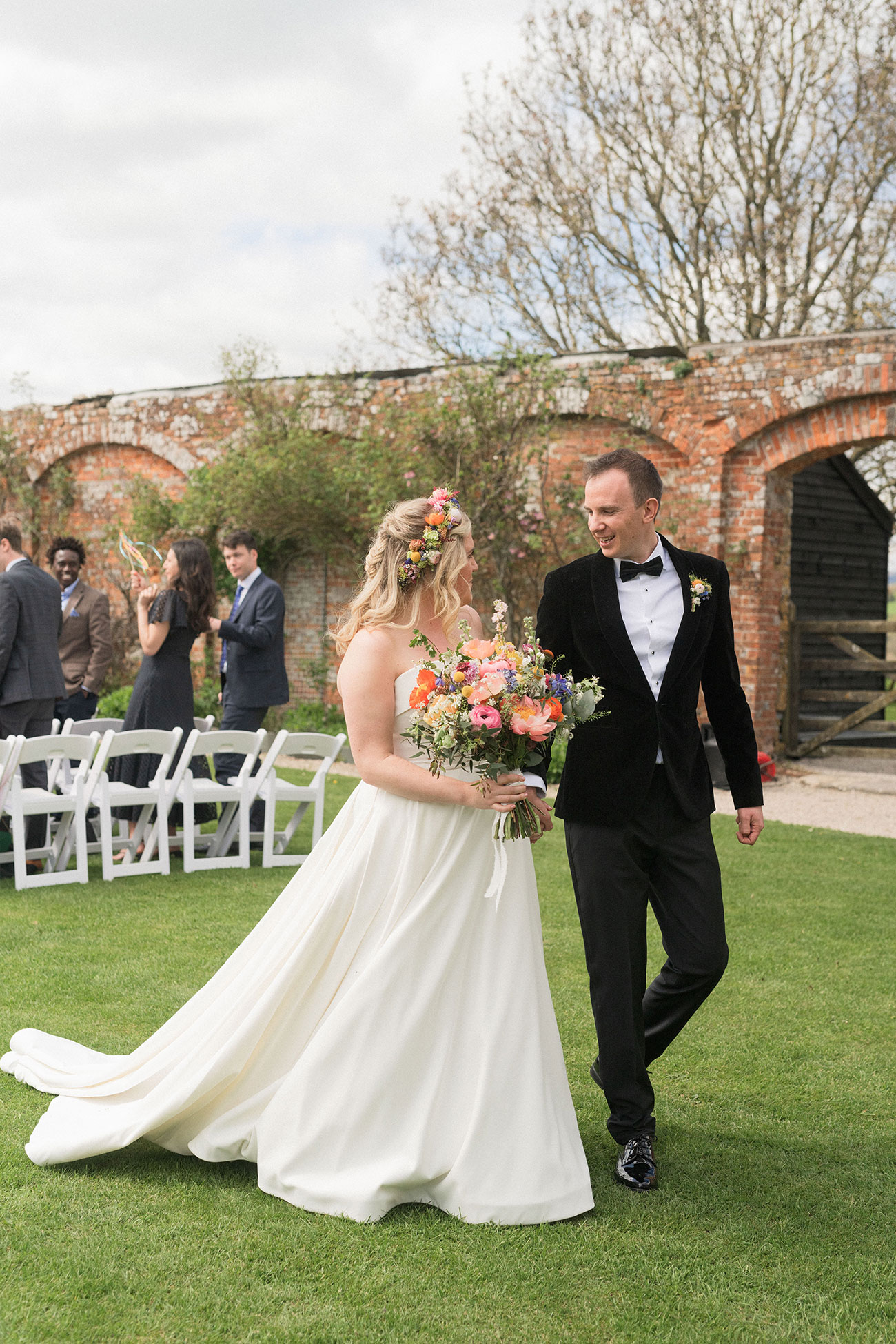 Real Wedding Kingston Estate Devon Spring May Colour Flowers Bride Groom11