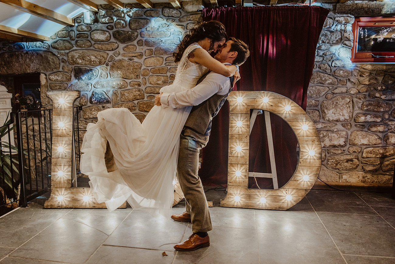 Real Wedding Knightor Winery Cornwall Lights