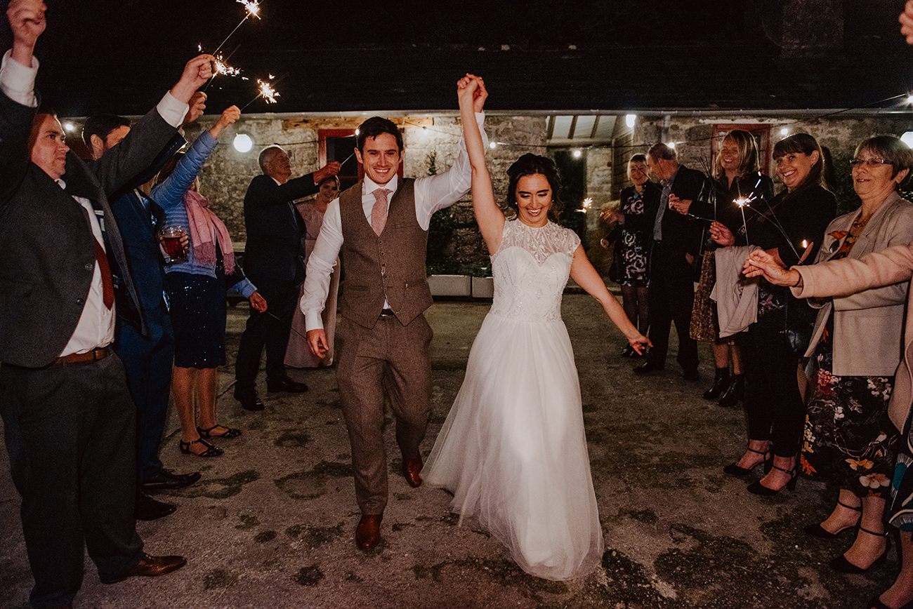 Real Wedding Knightor Winery Cornwall Sparklers