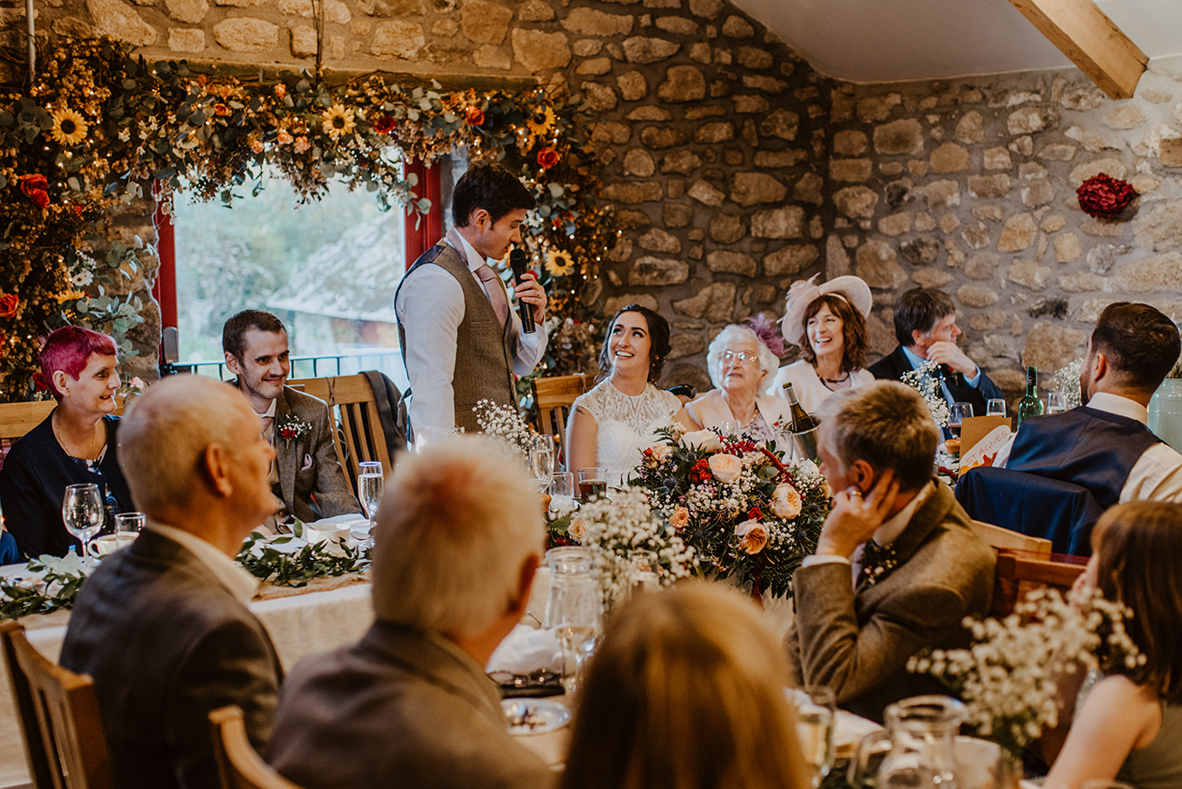 Real Wedding Knightor Winery Cornwall Speech