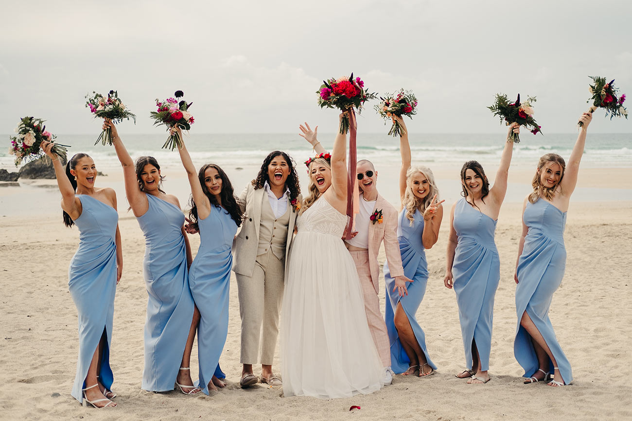 Real Wedding Lusty Glaze Beach Coastal Bride16