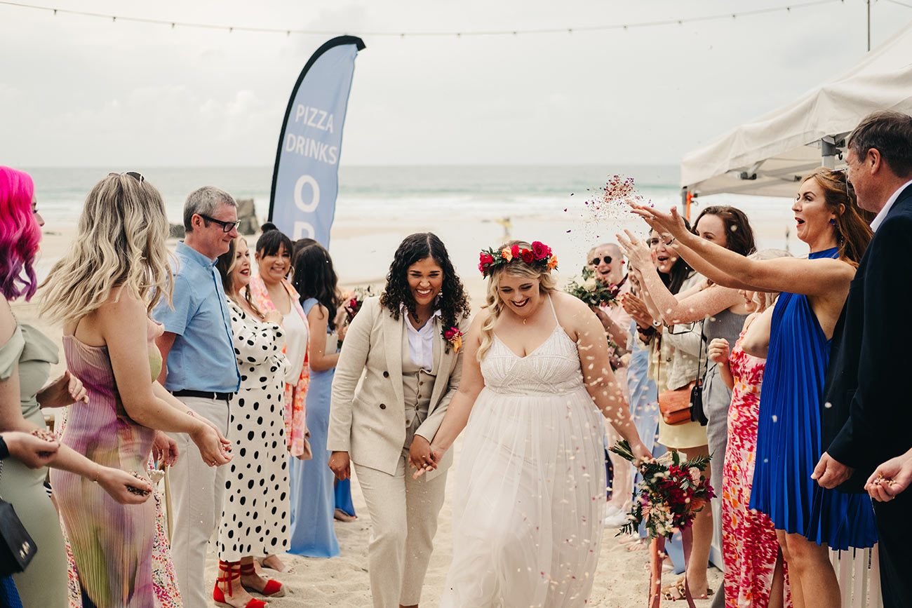 Real Wedding Lusty Glaze Beach Coastal Bride17