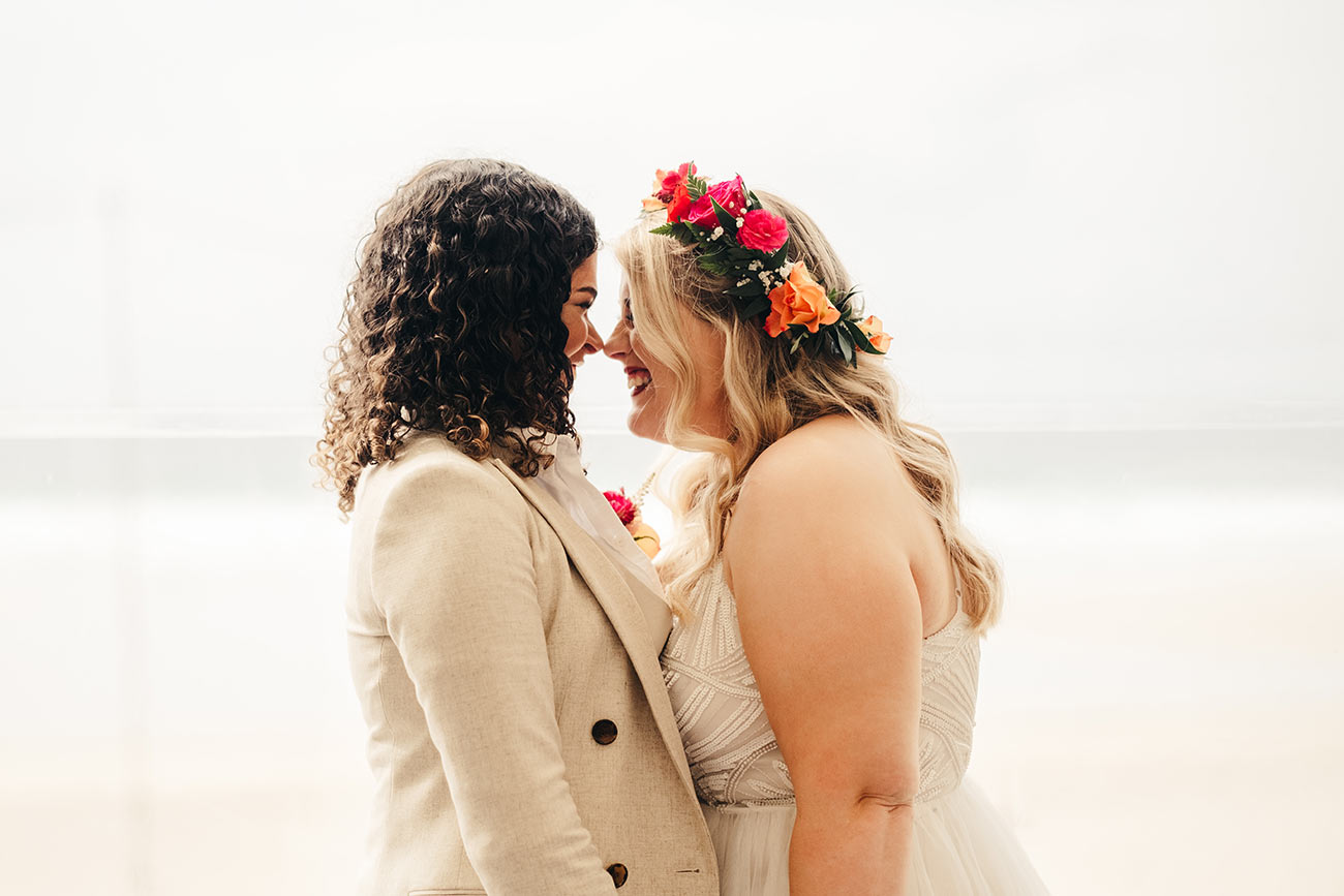Real Wedding Lusty Glaze Beach Coastal Bride18