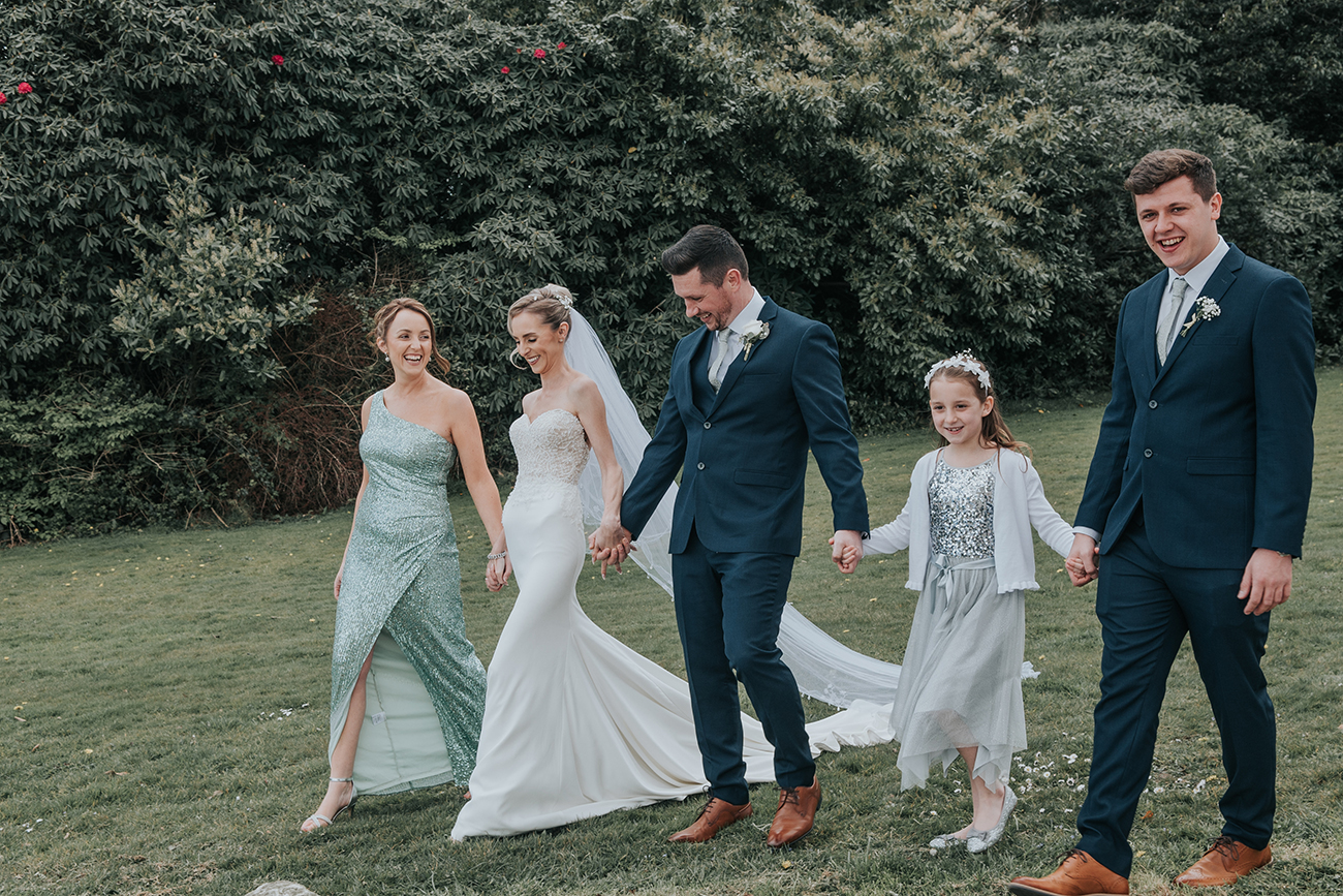 Real Wedding Melanie Barnfield Welbeck Manor Bride Groom Bridesmaid