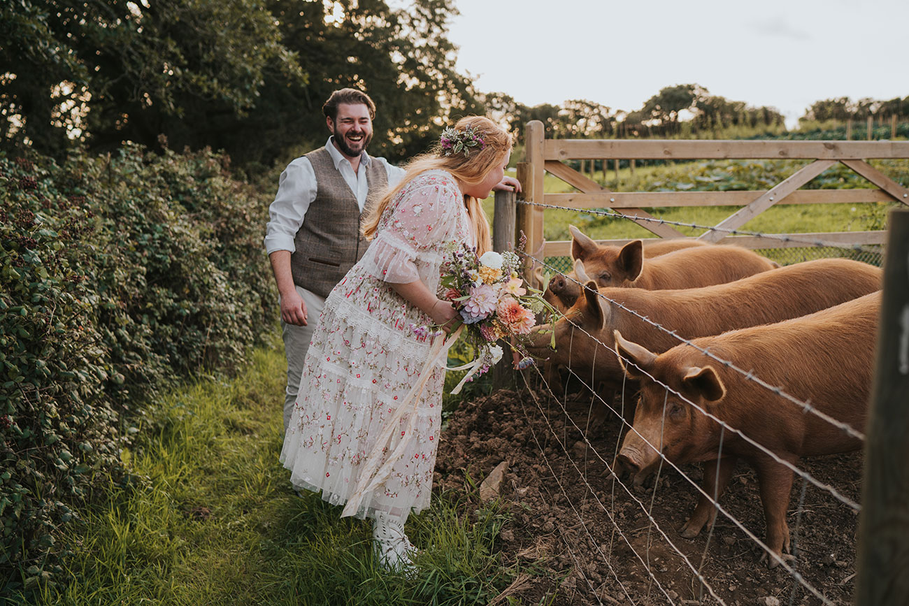 Real Wedding Nancarrow Farm Cornwall Flowers Bride Groom Reception Food Drink17