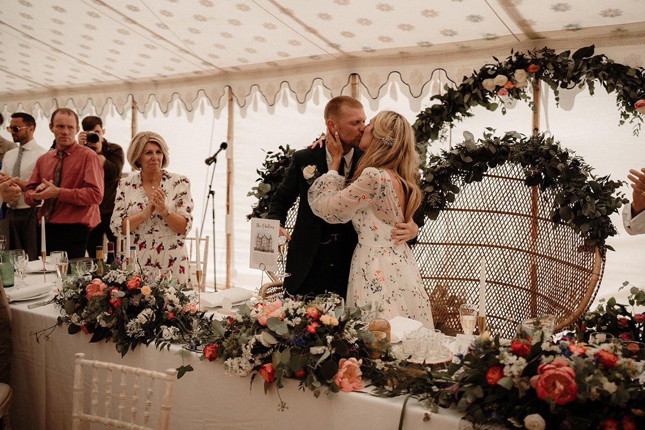 Real Wedding Pencarrow Cornwall Festival Bride Groom Reception