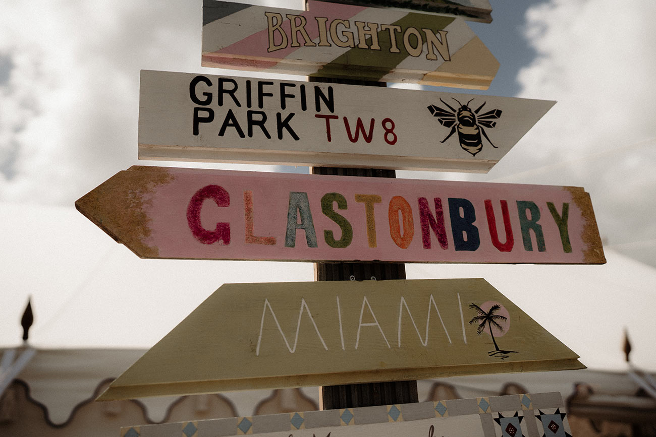Real Wedding Pencarrow Cornwall Festival Signage
