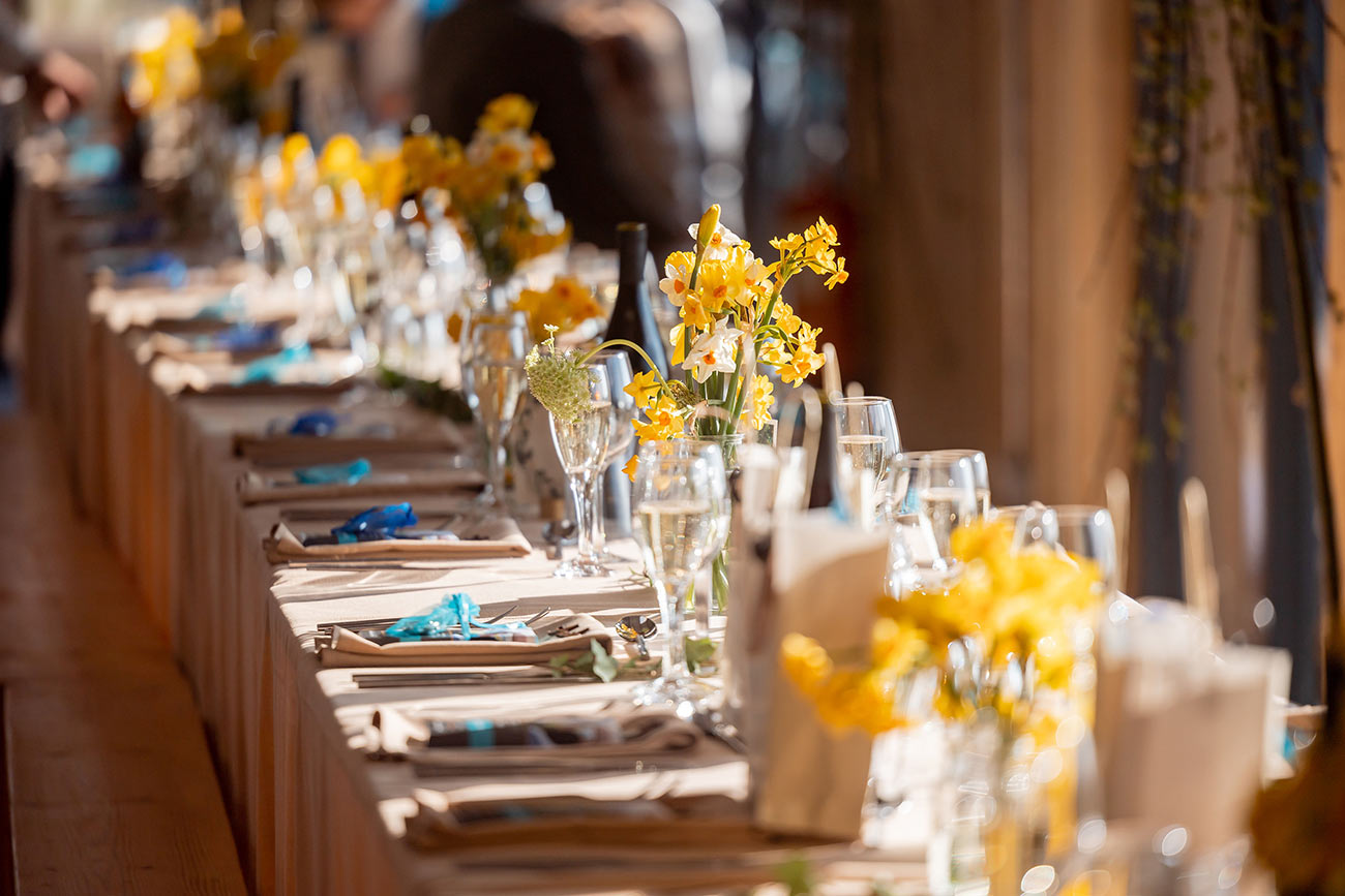 Real Wedding Stennack Farm Conwall Venue Tables