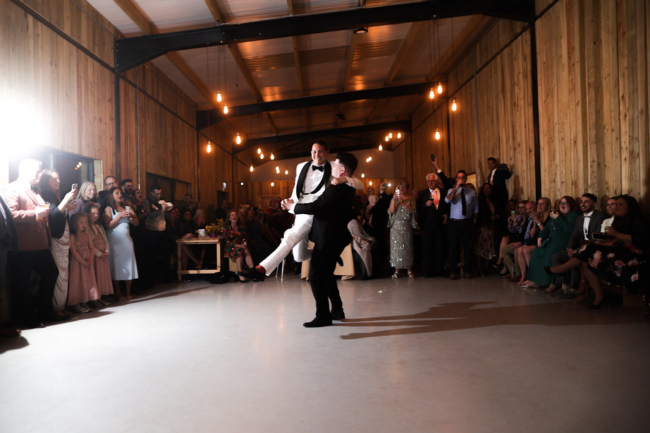Real Wedding Stennack Farm Cornwall Groom Dance