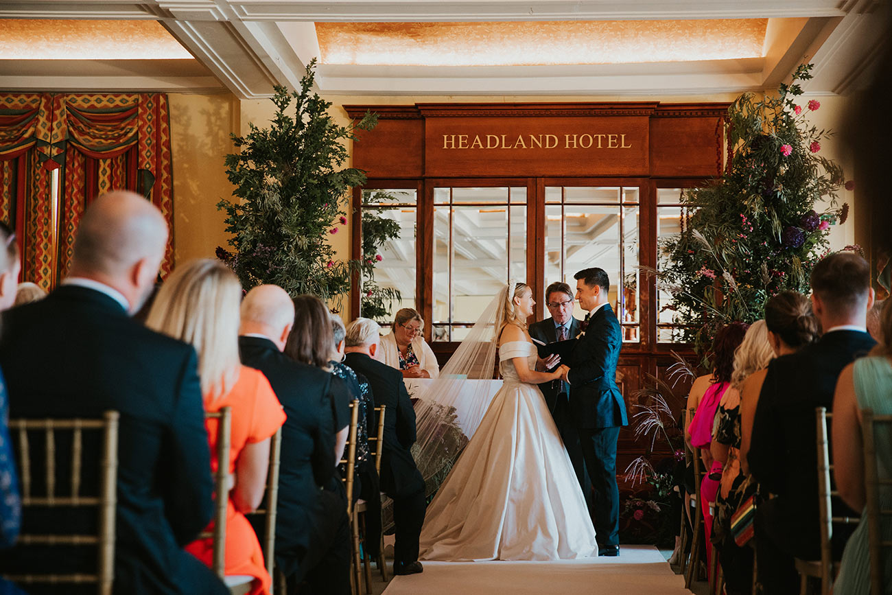 Real Wedding The Headland Cornwall Bride Groom Coastal21