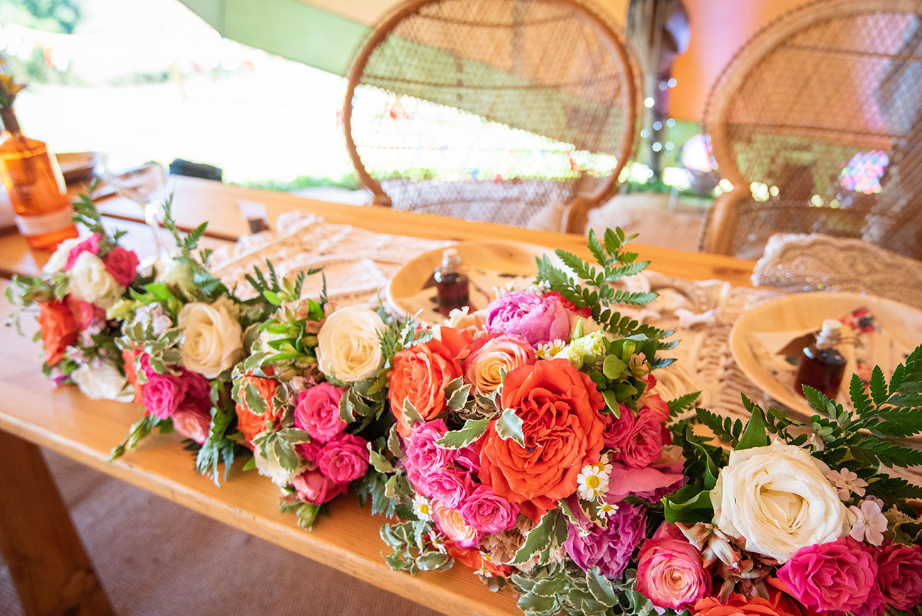 Real Wedding The Venue Coxleigh Devon Festival Garden Bride Groom11