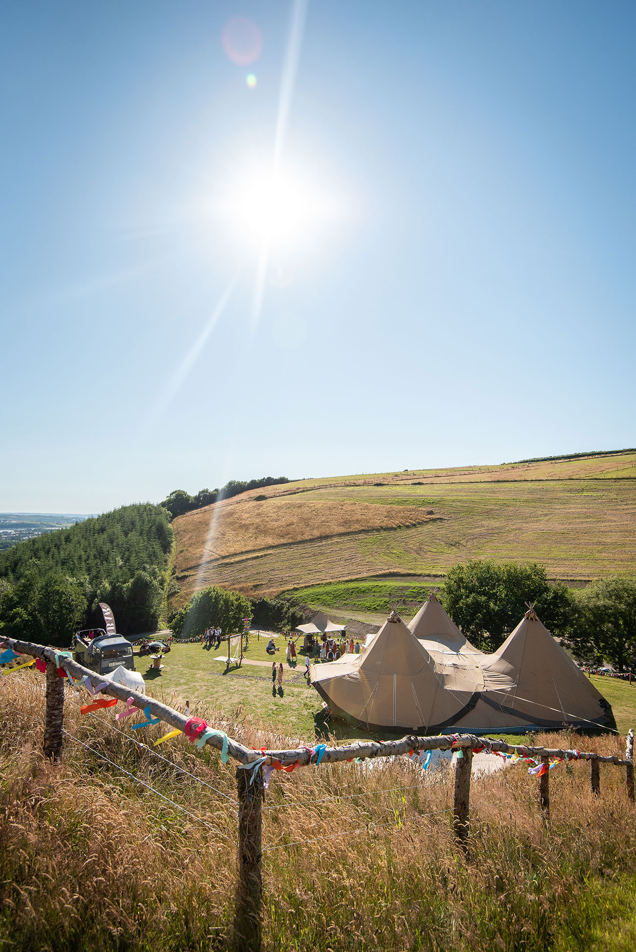 Real Wedding The Venue Coxleigh Devon Festival Garden Bride Groom21