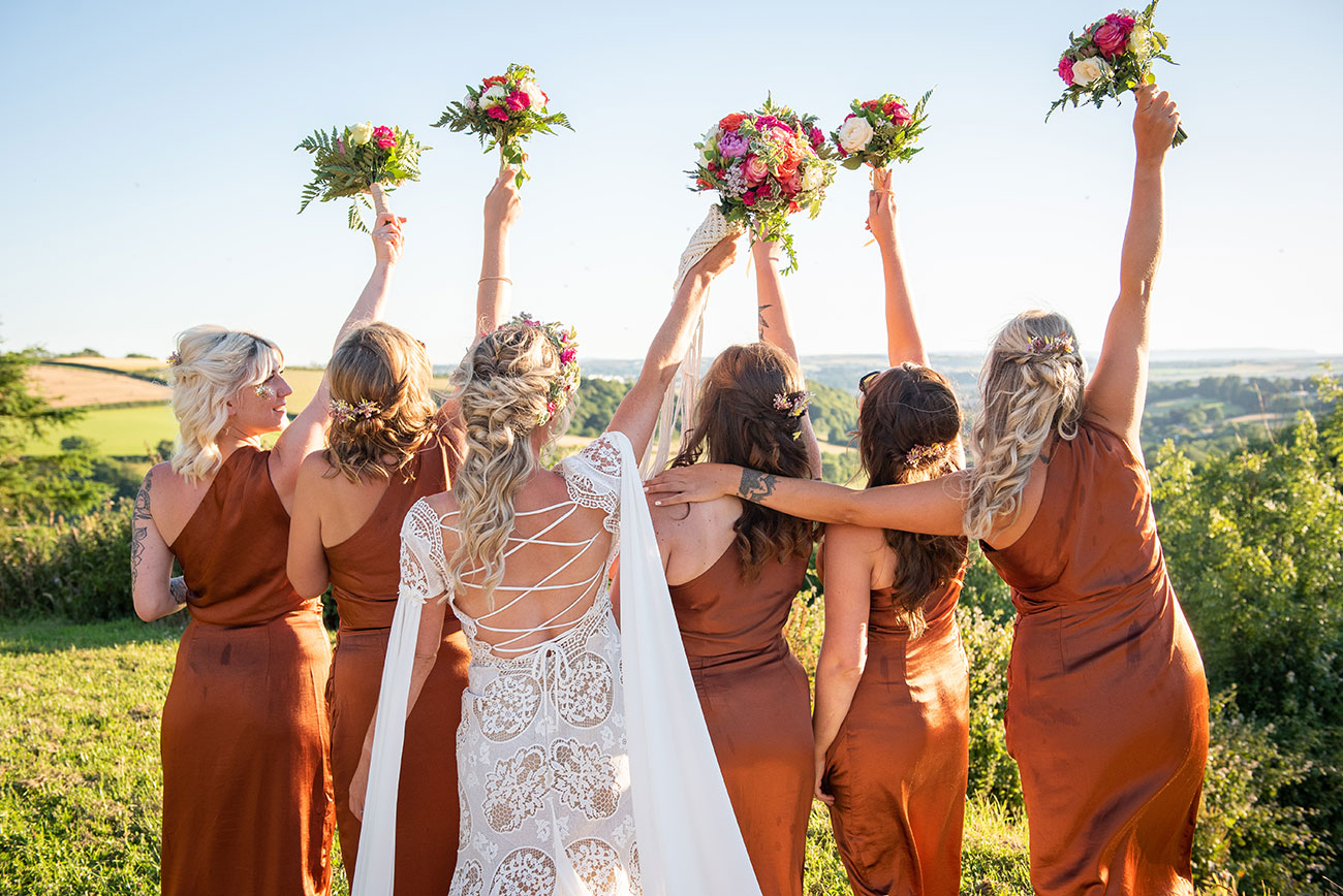 Real Wedding The Venue Coxleigh Devon Festival Garden Bride Groom24
