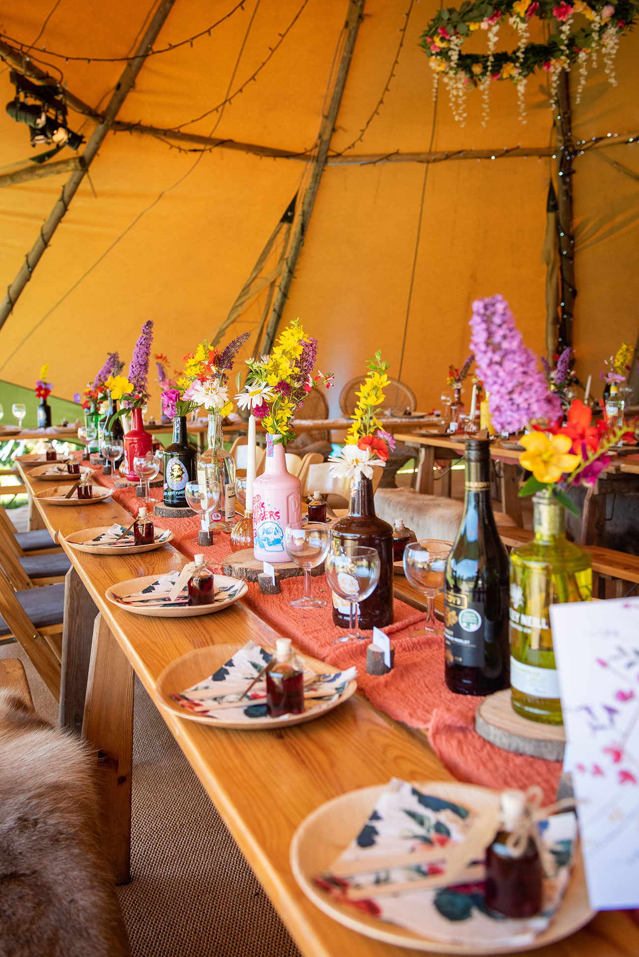 Real Wedding The Venue Coxleigh Devon Festival Garden Bride Groom9