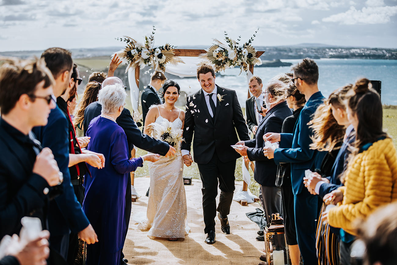 Real Wedding Wed Watergate Bay Cornwall Coastal Bride Groom11