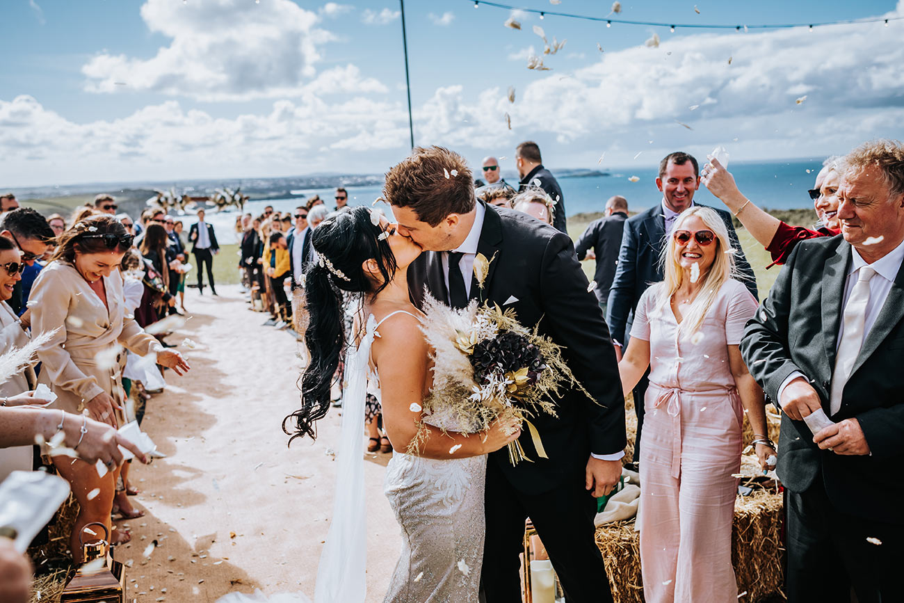 Real Wedding Wed Watergate Bay Cornwall Coastal Bride Groom9