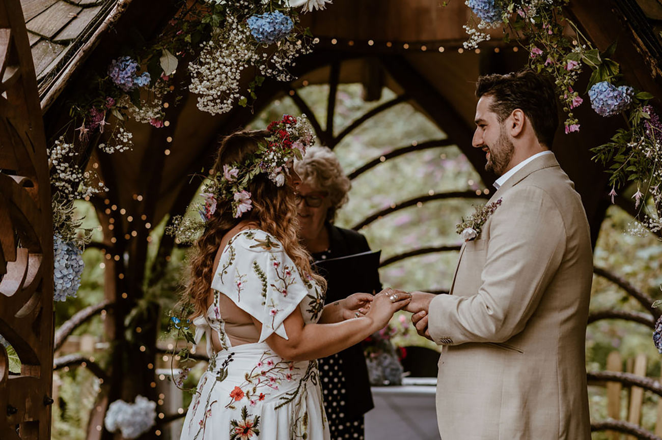 St Nectans Glen Waterfall Wedding Wedding Bride Groom2