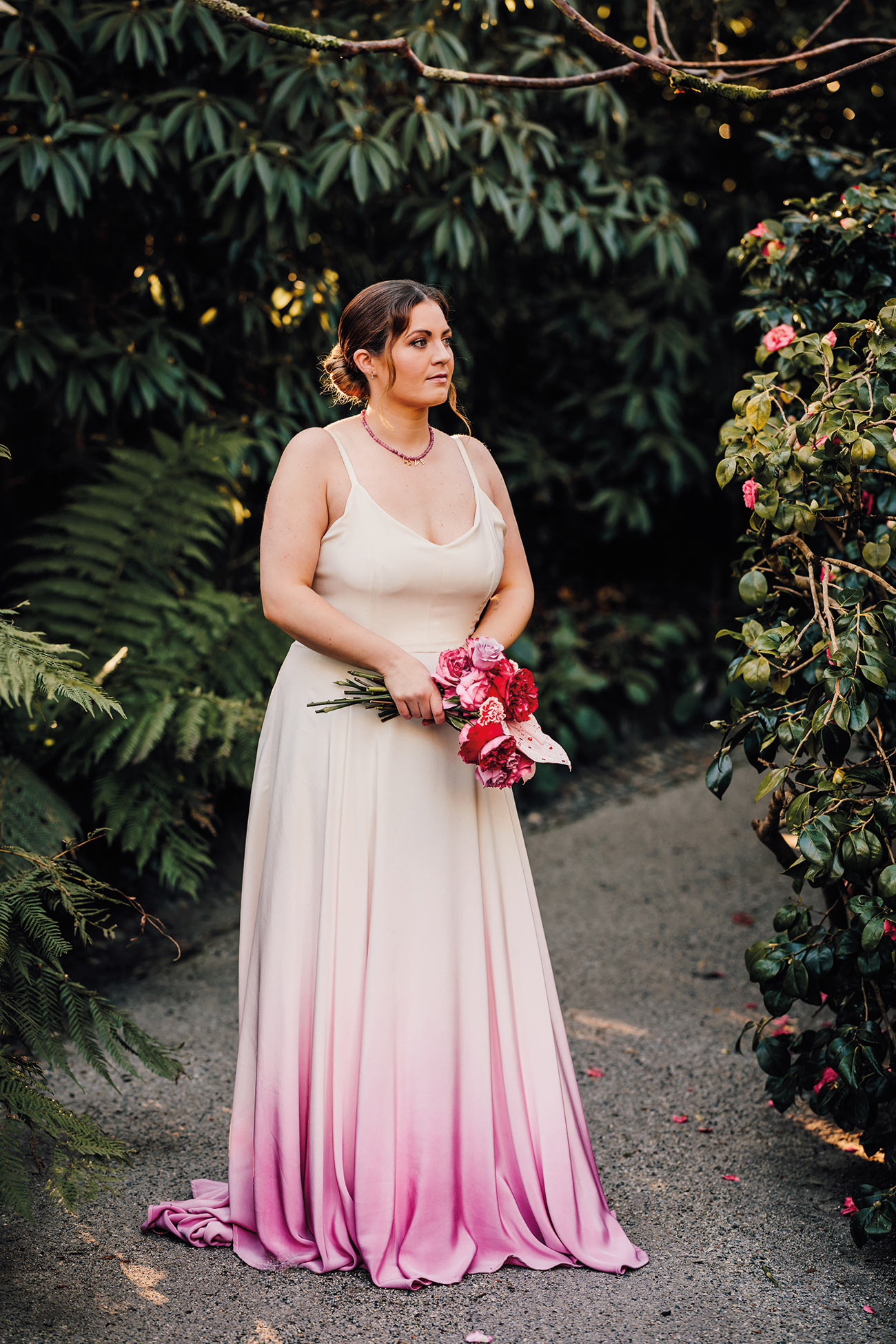 Think Pink Wedding Styling Red Fuschia Heligan Gardens Bride Groom11