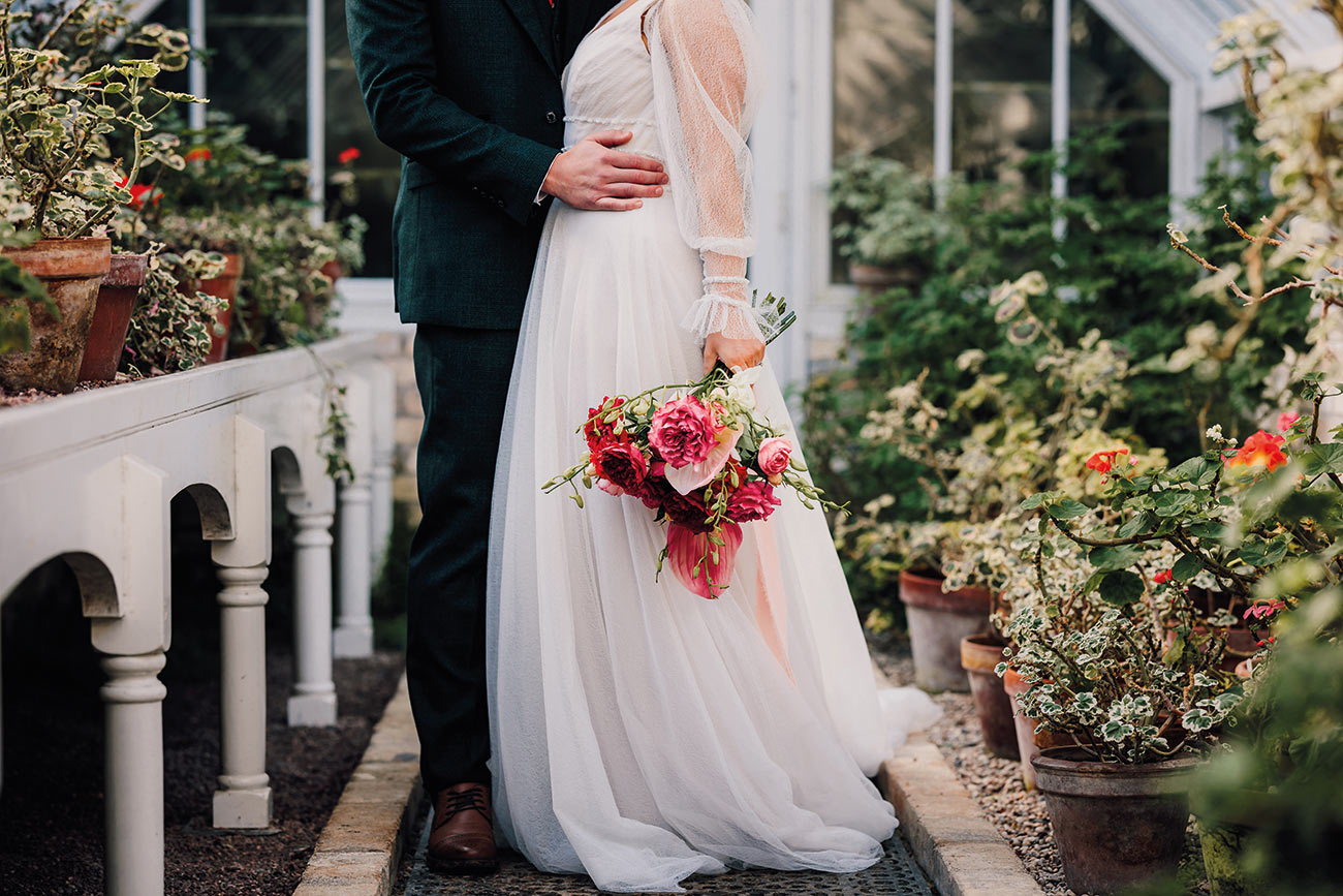 Think Pink Wedding Styling Red Fuschia Heligan Gardens Bride Groom18