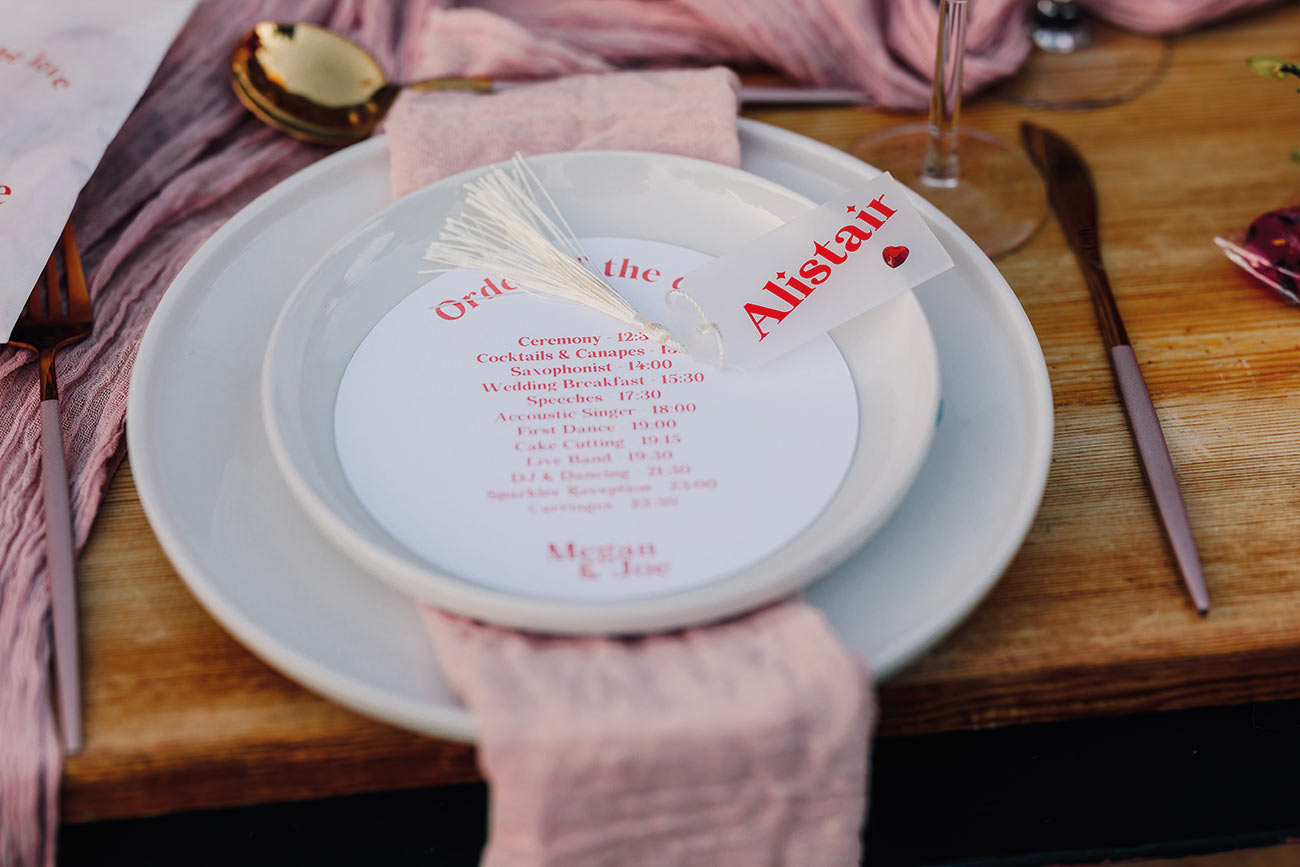 Think Pink Wedding Styling Red Fuschia Heligan Gardens Bride Groom3