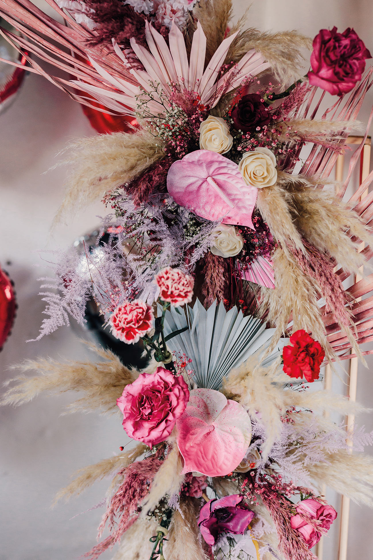 Think Pink Wedding Styling Red Fuschia Heligan Gardens Bride Groom6