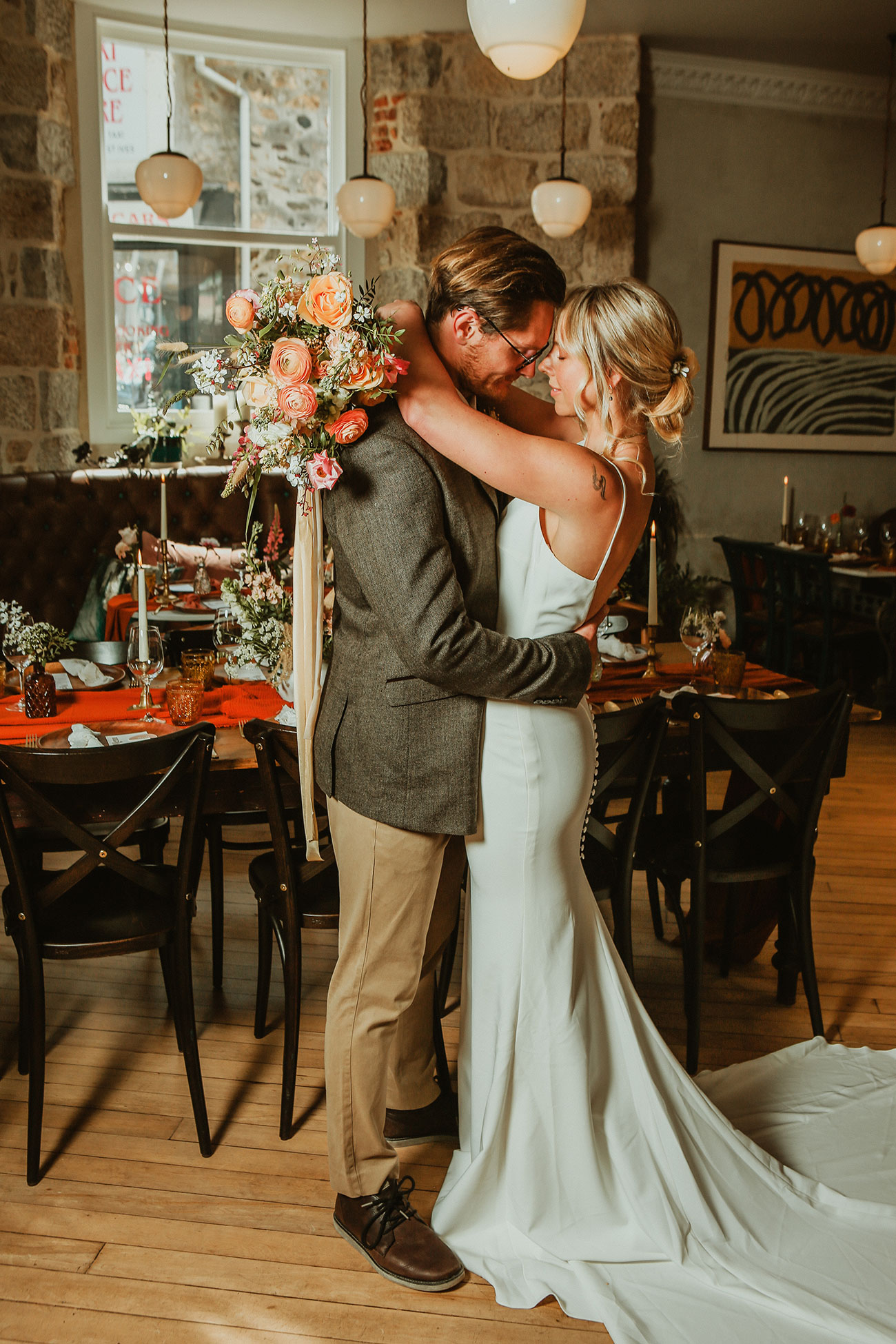 Wedding Styling Host St Ives Cornwall Contemporary Industrial Bride Groom16